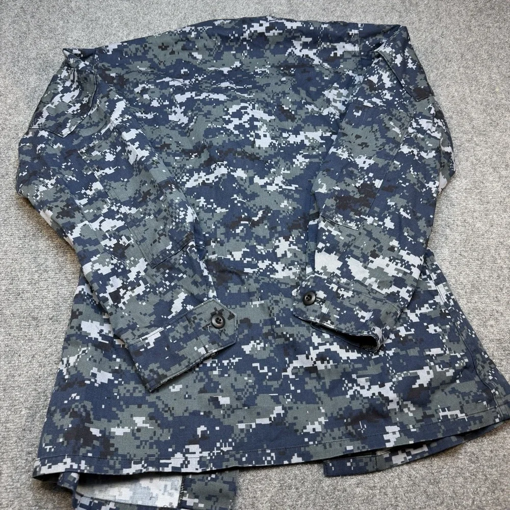 US Navy Shirt Men Small Long  Blue Digital Camo Working Blouse NWU Military Seal